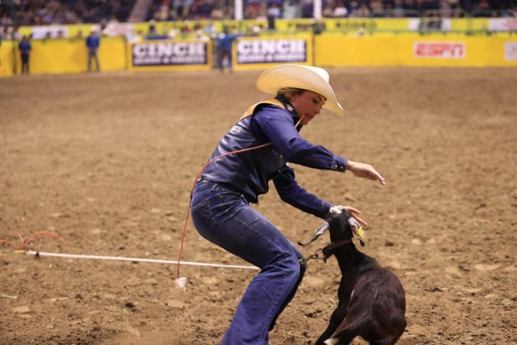 Goat-Tying-Hailey-Garrison. College National Finals Rodeo