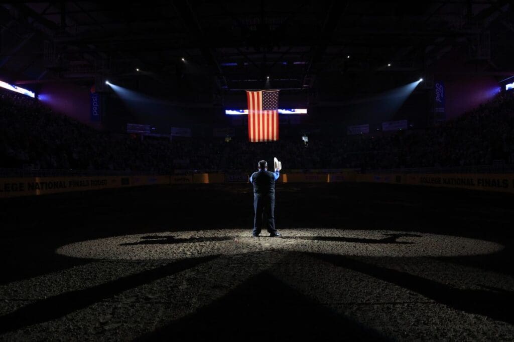 National-Anthem. College National Finals Rodeo.