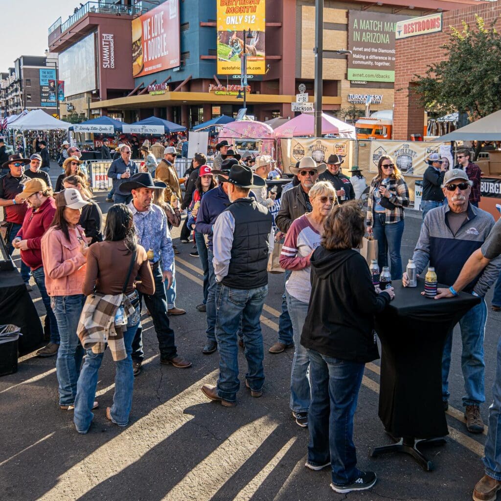 People enjoy the street festival