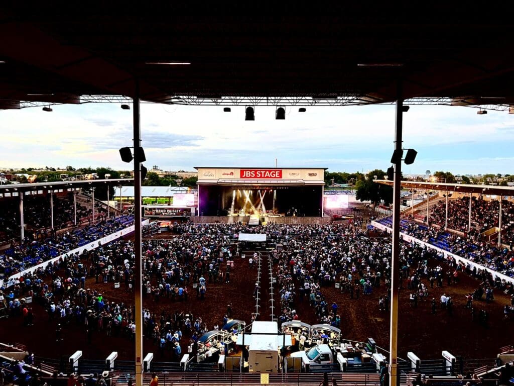 View of concert stage from Greeley Rodeo Arena