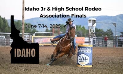 Barrel racer. Idaho High School Rodeo Assoc Finals 2025. Photo courtesy ihsraidaho.com