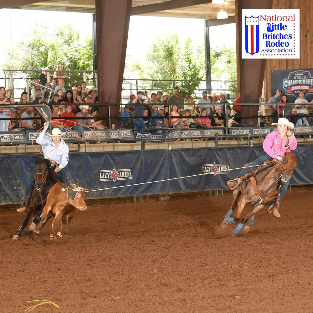 Team ropers at National Little Britches Finals Rodeo