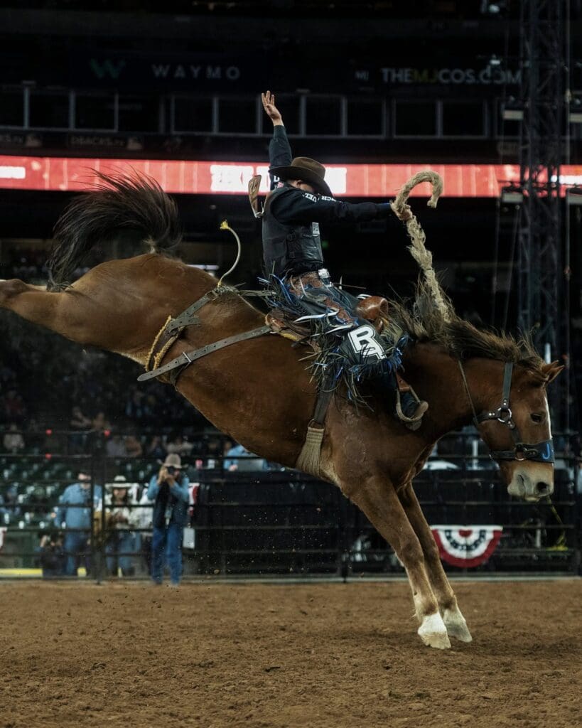 Saddle bronc rider Zeke Thurston