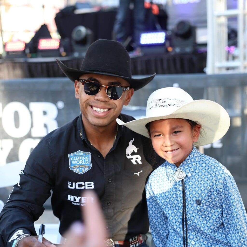 Keyshawn Whitehorse and fan