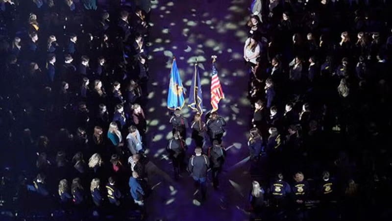 American and FFA flags presented at FFA convention