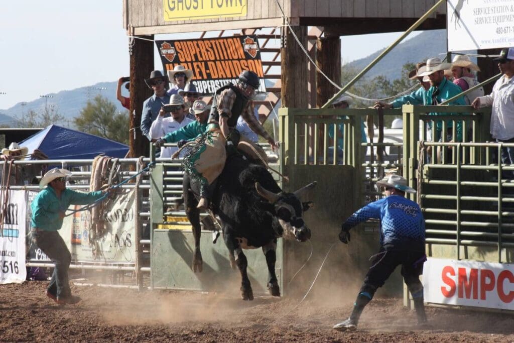 Bull riding at Lost Dutchman Days