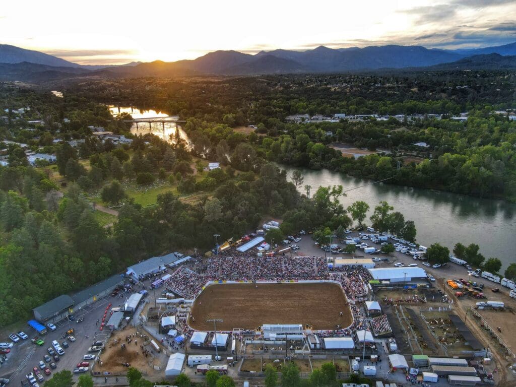 Aerial view of Redding Rodeo grounds