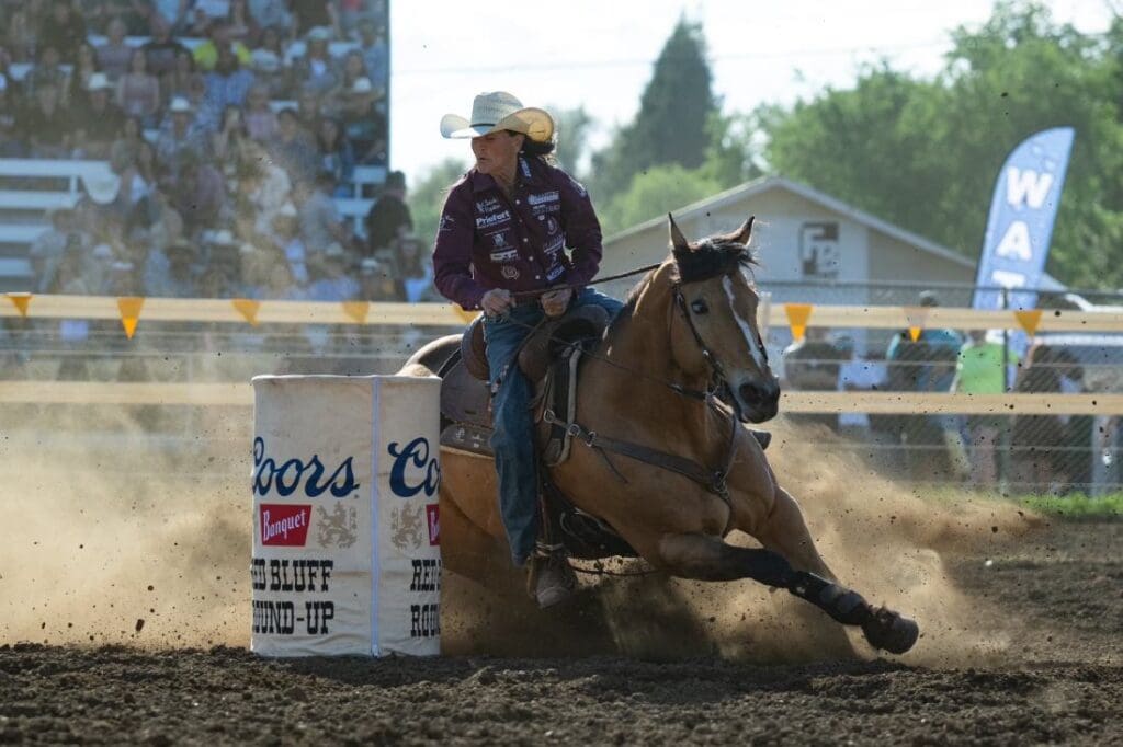Barrel racing photo courtesy of Red Bluff Round Up