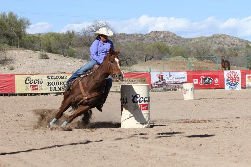 Barrel racing at Legends of the West