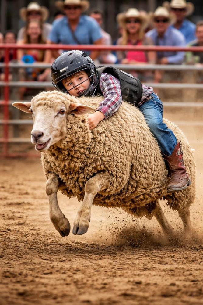 Mutton Busting_ photo from Helotes Festival Association Cornyval _ PRCA Rodeo fb