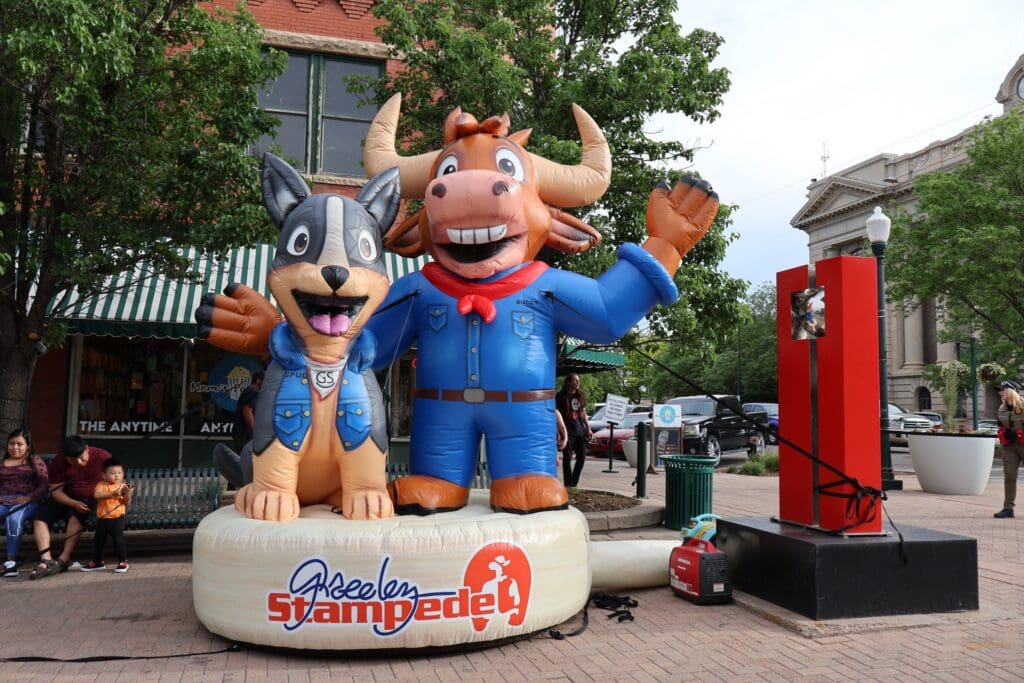 Greeley Stampede inflatables welcoming rodeo fans