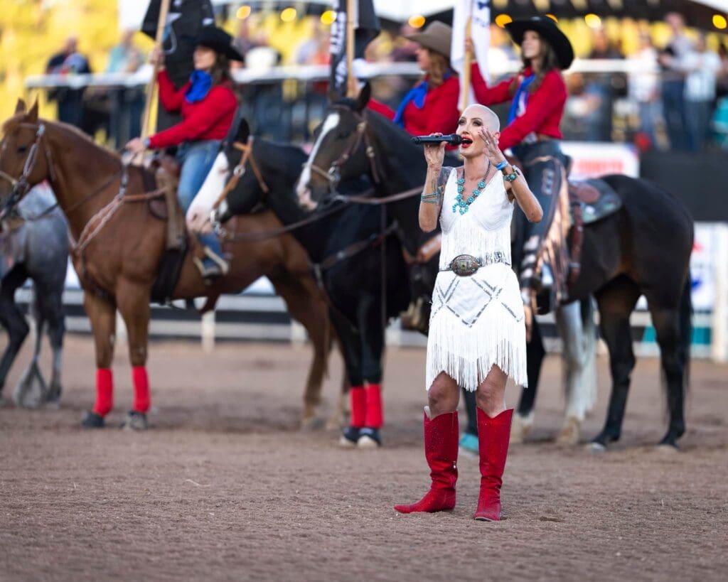 National Anthem singer in the arena