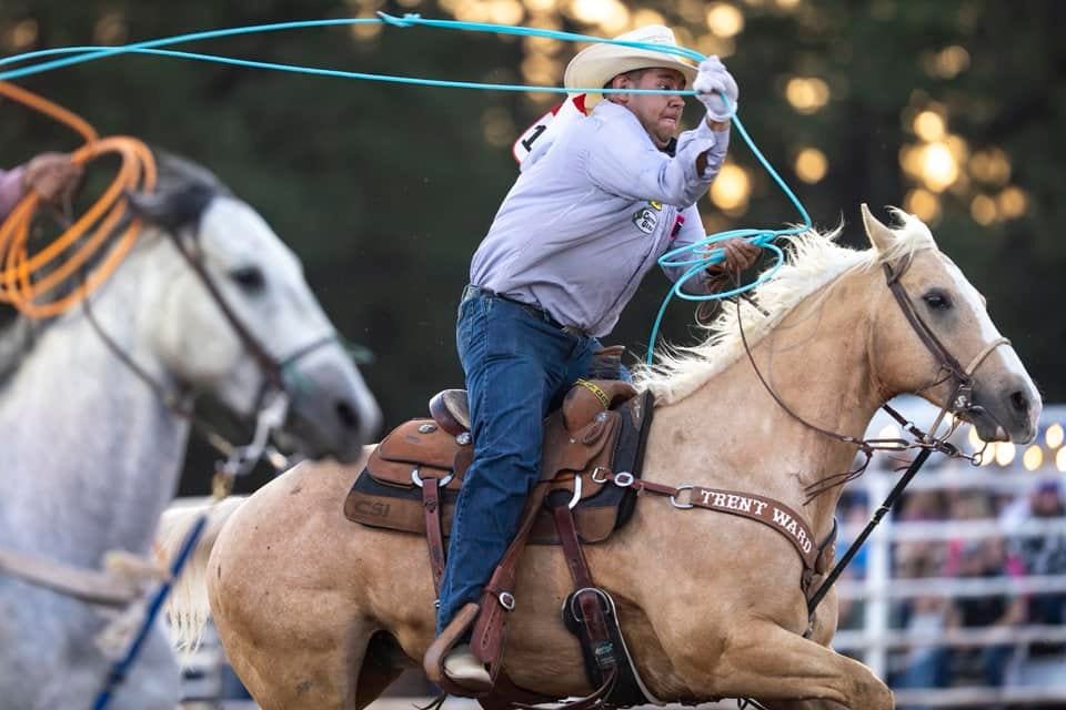 Team Ropers in the arena