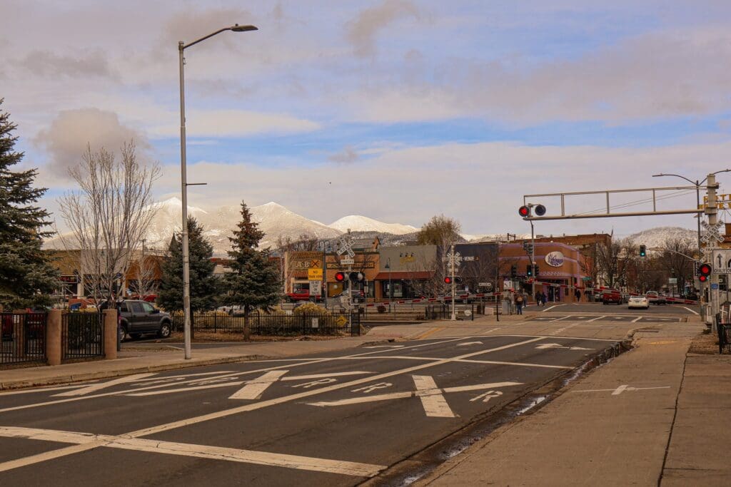 View of Flagstaff with mountains in the background