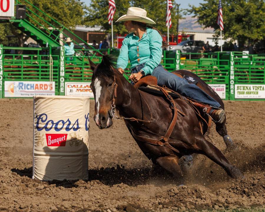 Livermore Rodeo Barrel Race.  photo from Livermore rodeo fb