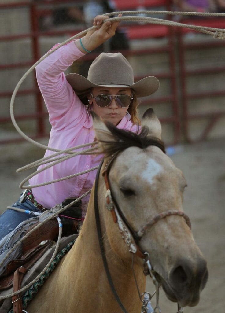 Cowgirl roping at IHSRA. Photo by Kalama Hines/EastIdahoSports.com