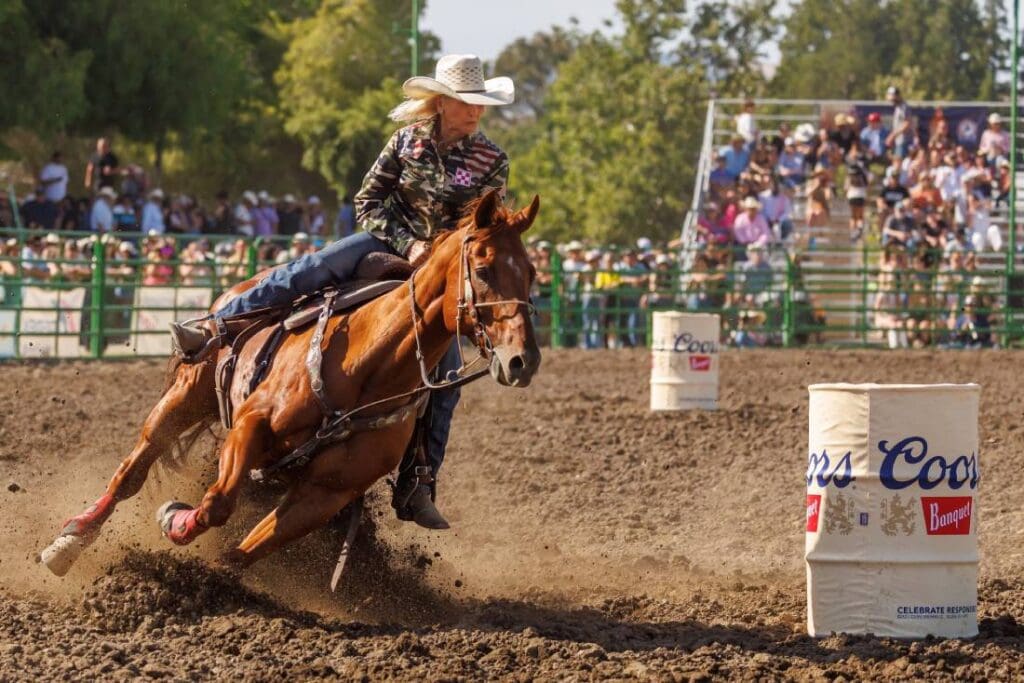Livermore Rodeo Barrel Race.  photo from Livermore rodeo fb