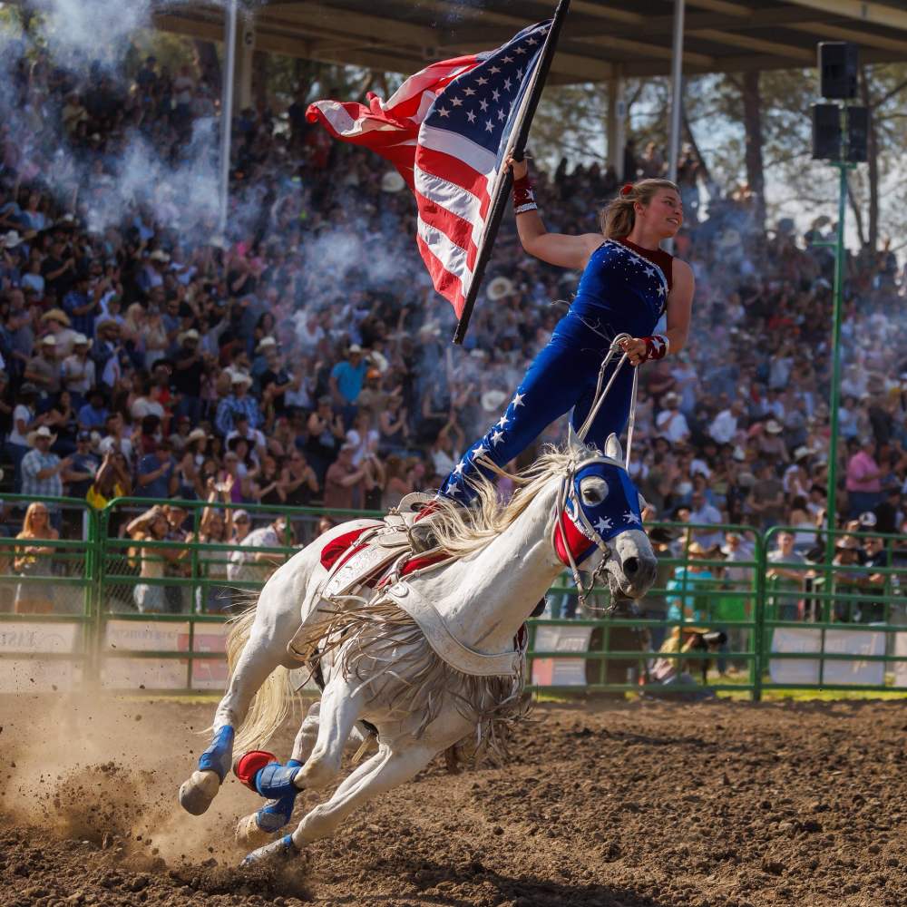 Trick ride at Livermore Rodeo.  Photo from Livermore Rodeo fb