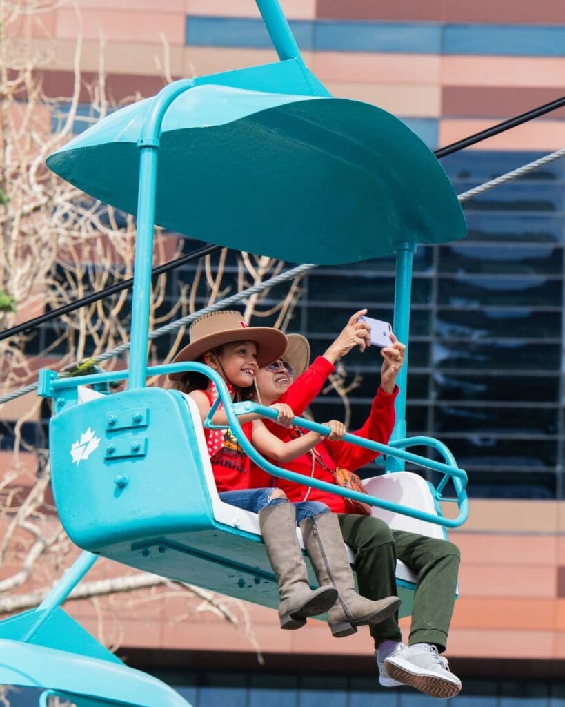 Kids enjoying the Calgary Stampede