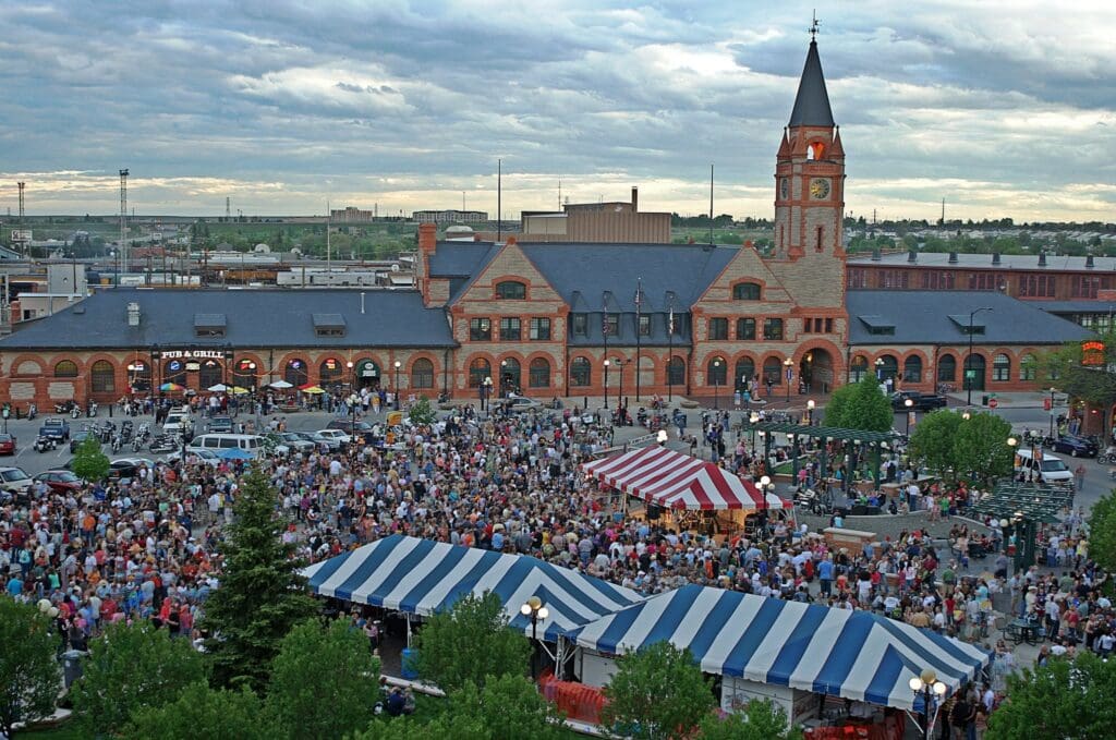 Aerial view of Cheyenne Train Depot