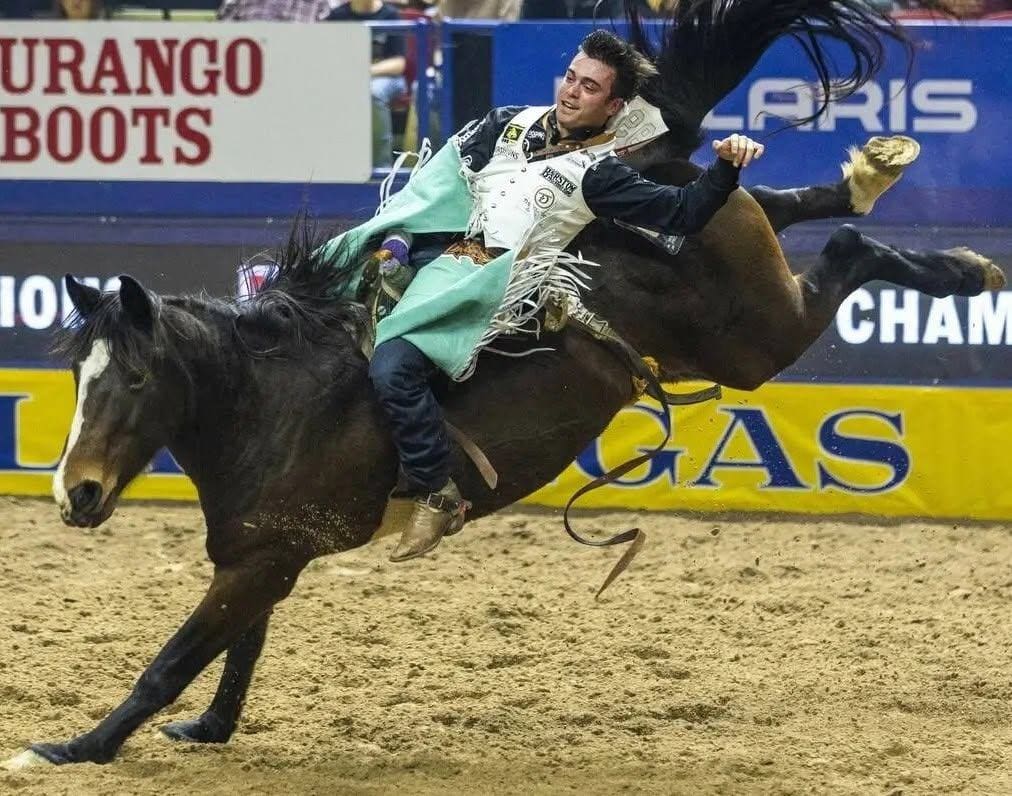 Bronc ride.   Photo from NHSFR 2026 FB.