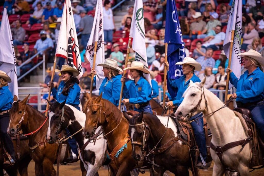 Flags. Photo from Sheridan WYO Rodeo FB