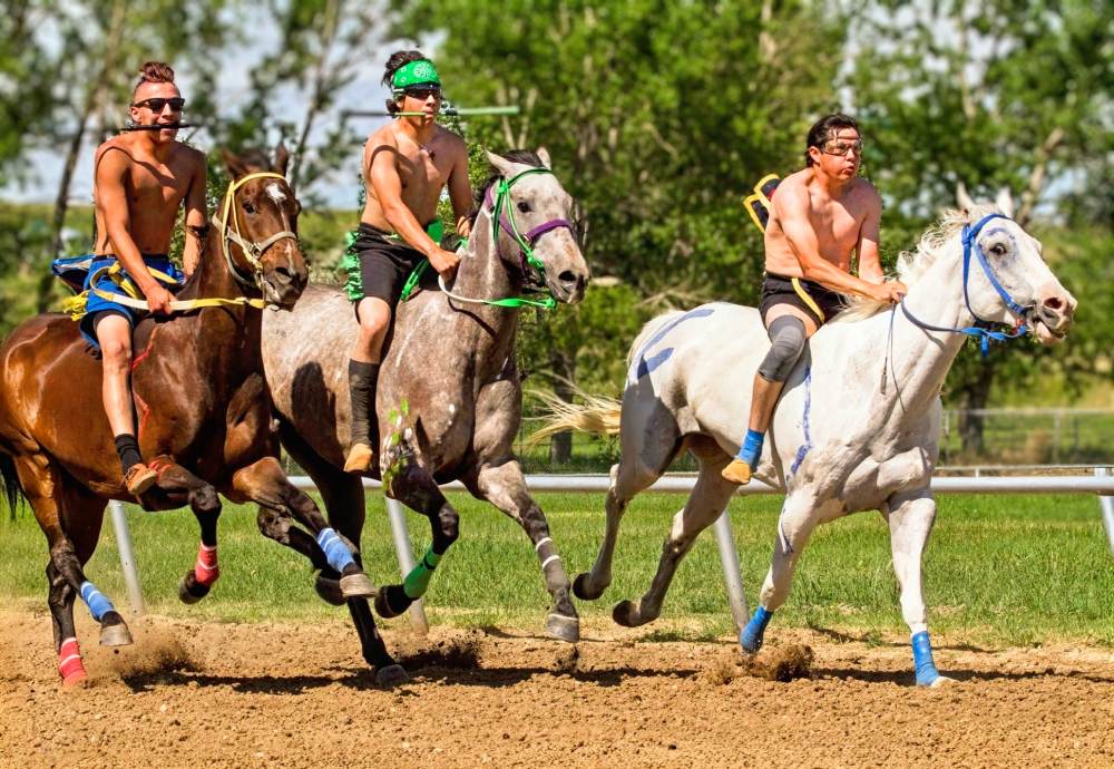 Indian Relay Race action in Wyoming