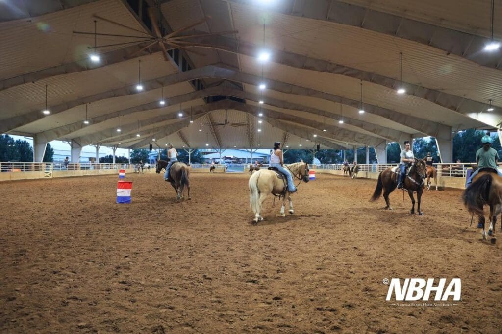 Warming up the horses for barrels.