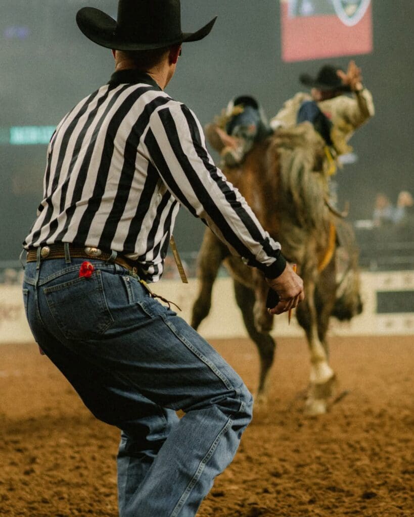 Bronc rider at Hondo Rodeo Fest