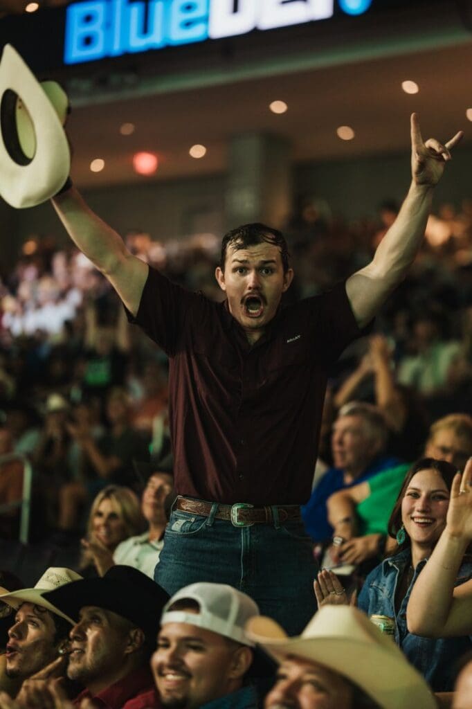 Fan celebrating