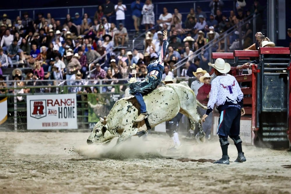 Bull Ride Photo from Jackson Hole Rodeo FB