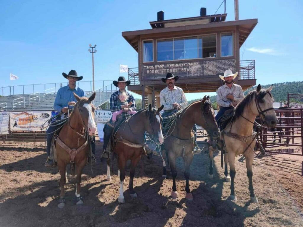 Rodeo men on horseback.  Photo credit:  Gila County Fair 