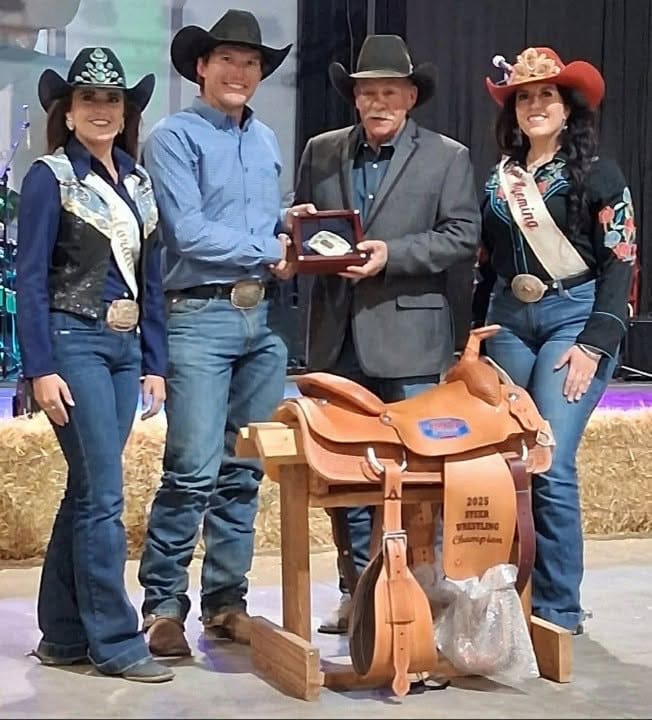 Steer Wrestling Champion 2025 Yuma, CO Rodeo. Photo from Yuma County Fair & Rodeo News FB