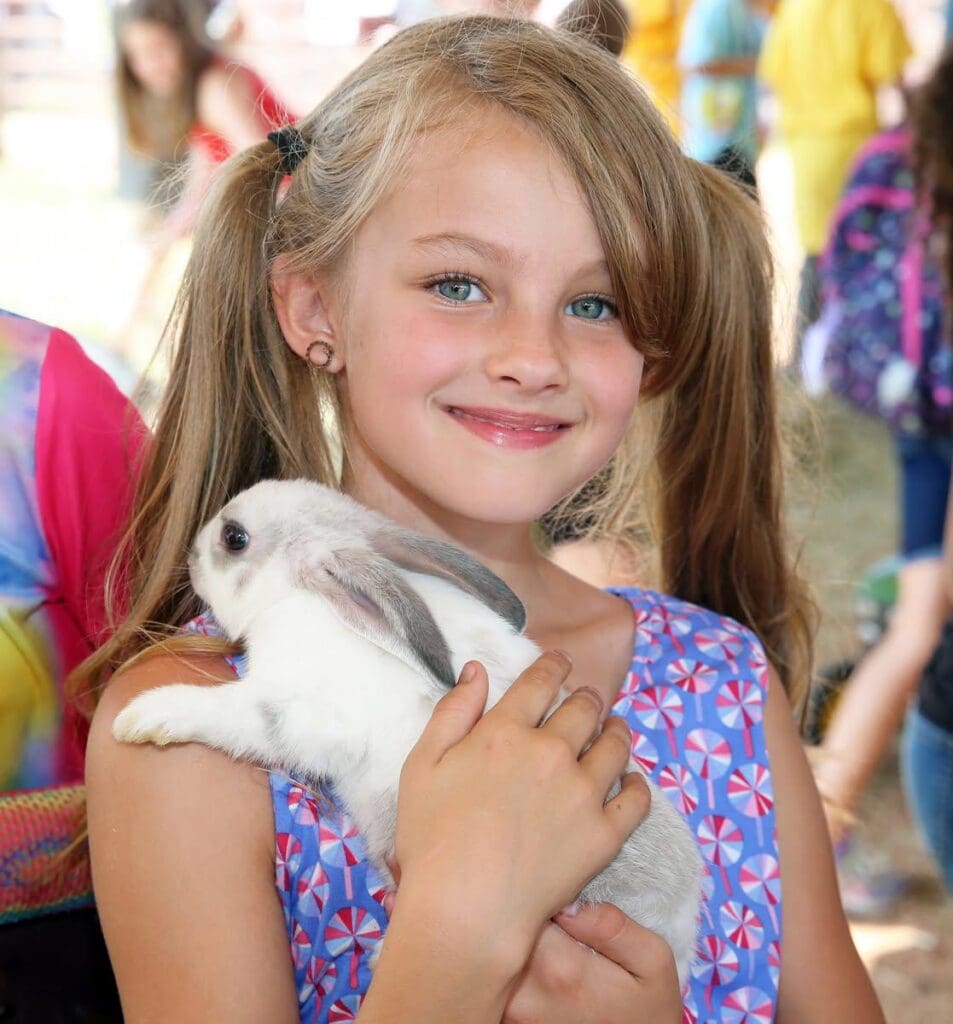 Young Child w Bunny at Northern Gila County Fair
