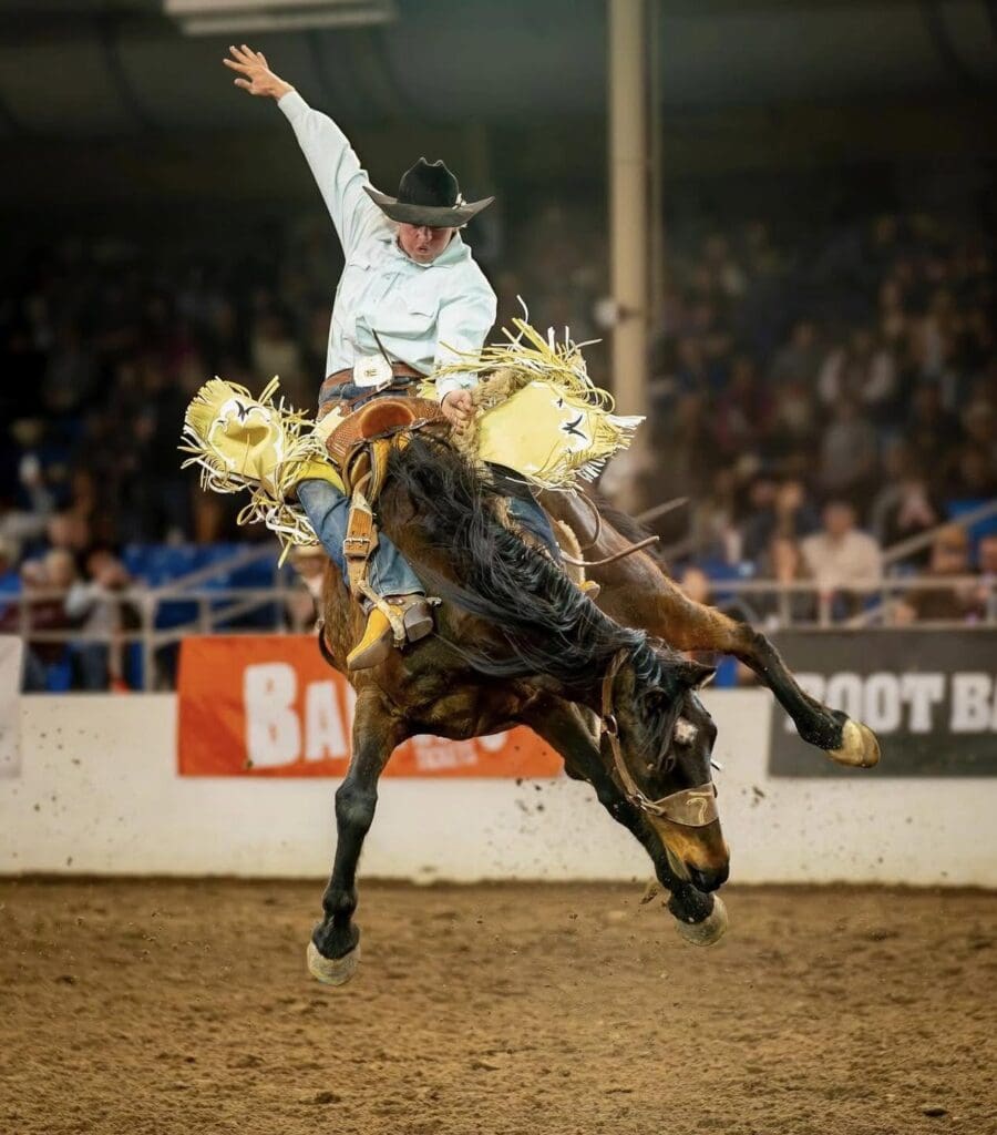 Cowboy on a bucking bronc