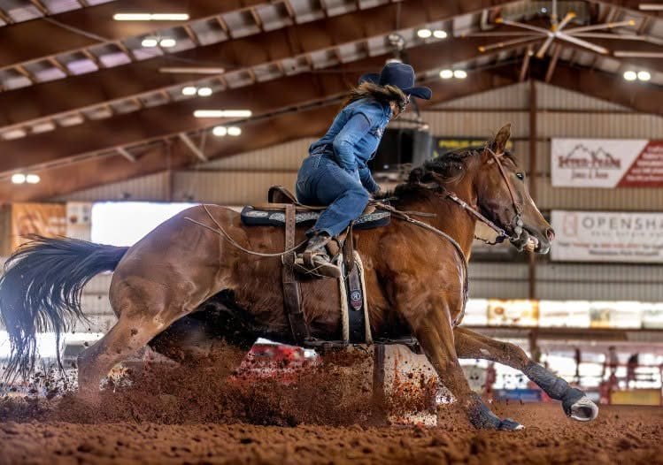Barrel Race. Photo from Creek Bash Rodeo 2025 FB.
